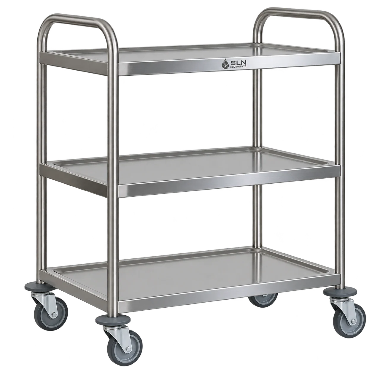 2 / 3 Tier Trolley with the equipment isolated on a transparent background