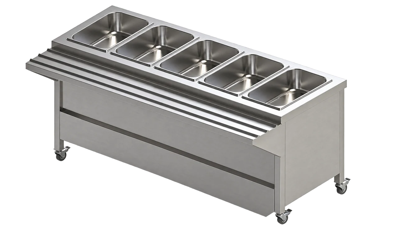 Bain Marie - Counter with the equipment isolated on a transparent background
