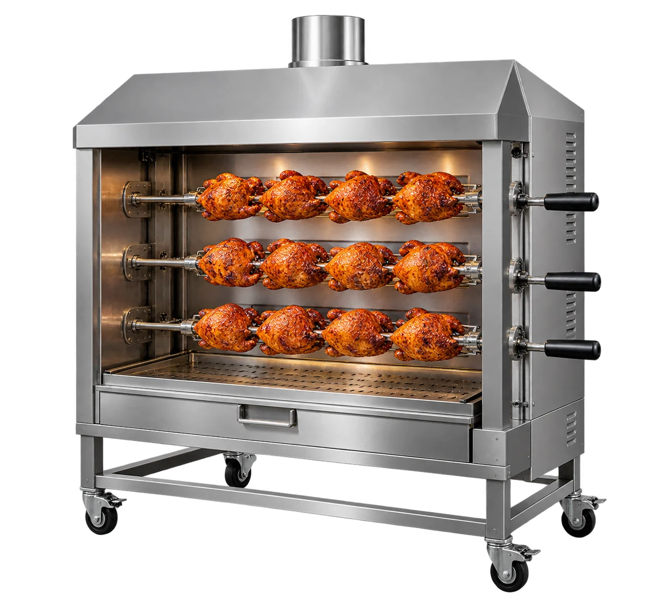 Illustration of Chicken Griller with the equipment isolated on a transparent background