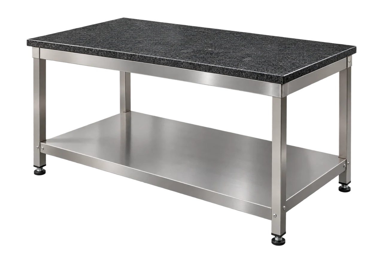 Illustration of Granite Table with the equipment isolated on a transparent background