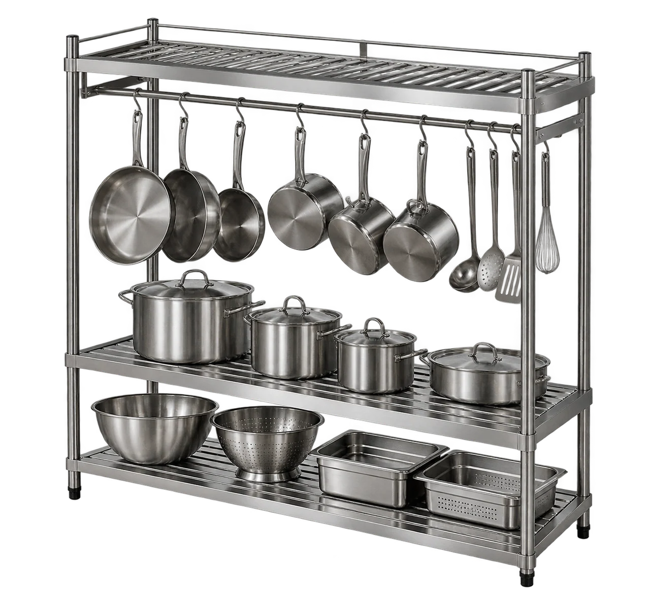 Illustration of Pot Rack with the equipment isolated on a transparent background