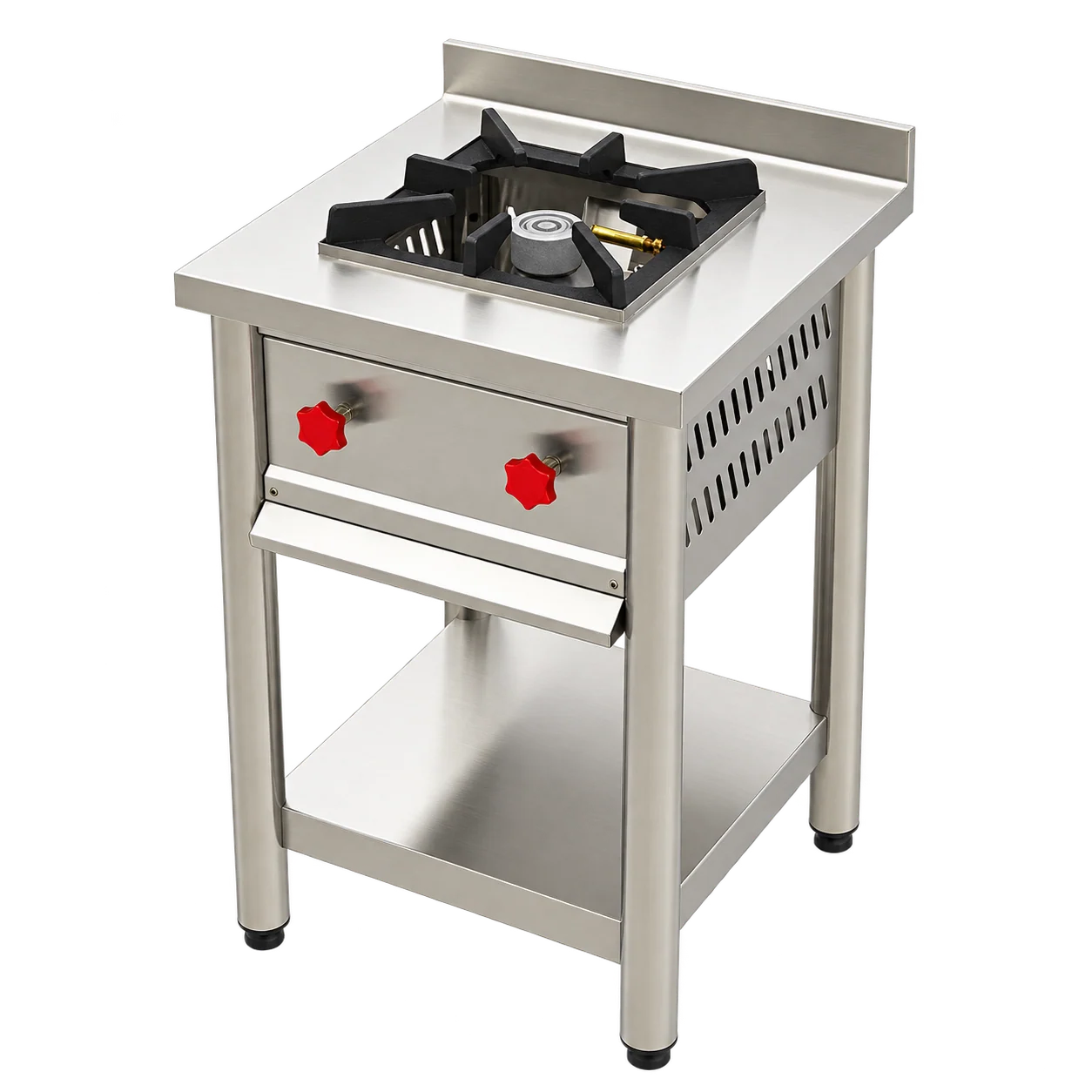 Single Burner Commercial Gas Stove with the equipment isolated on a transparent background