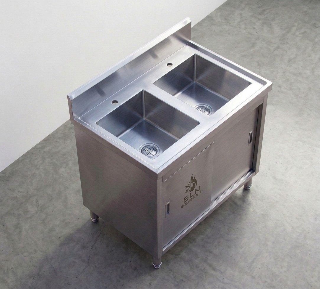 Double sink unit by Bangalore Kitchen Equipments