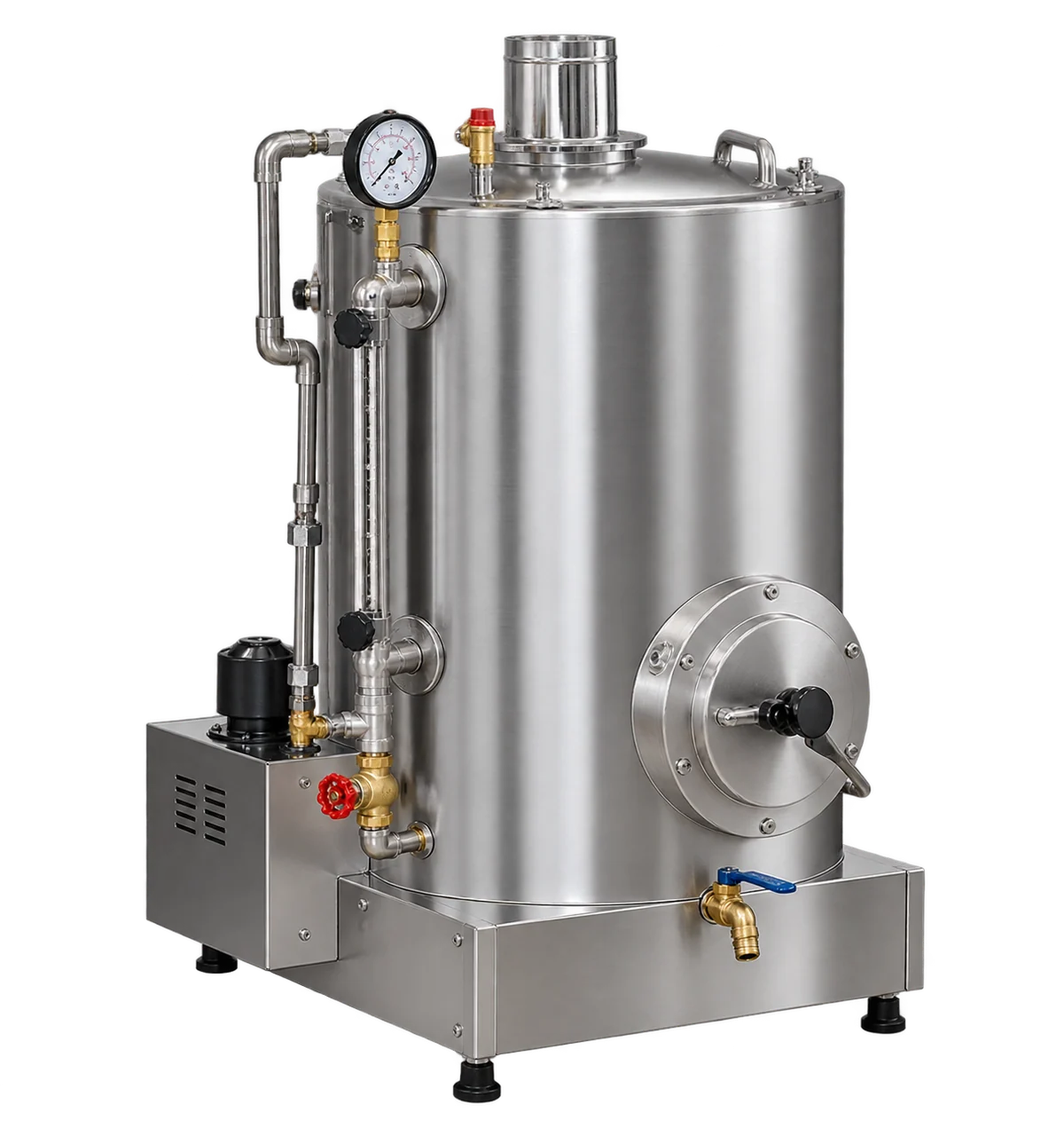 Illustration of Steam Boiler with the equipment isolated on a transparent background