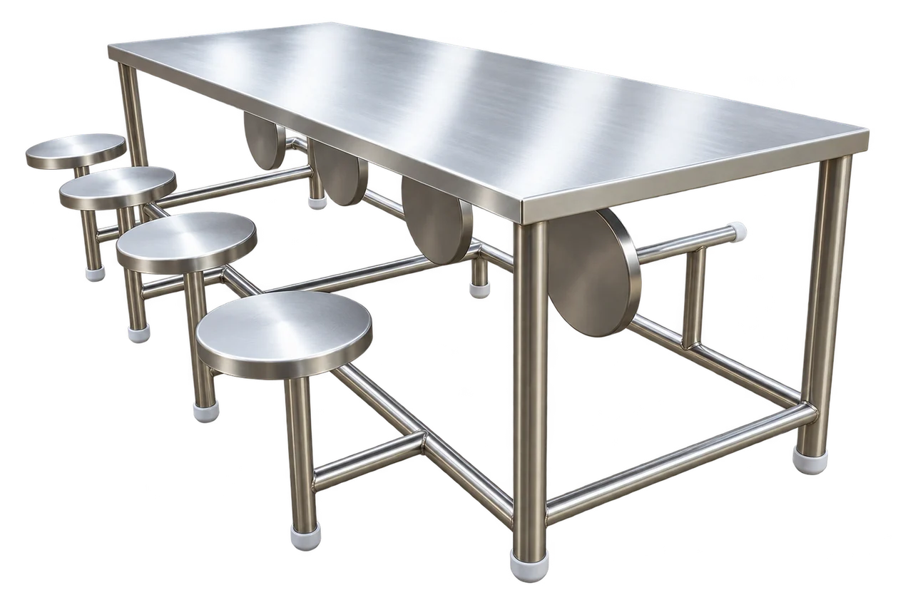 Stool Folding Dining Table with the equipment isolated on a transparent background