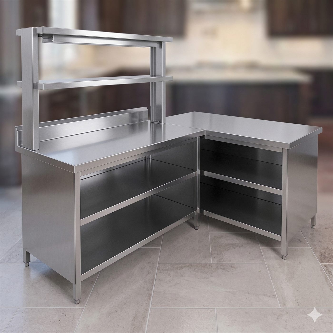 Work table with overshelf by Bangalore Kitchen Equipments