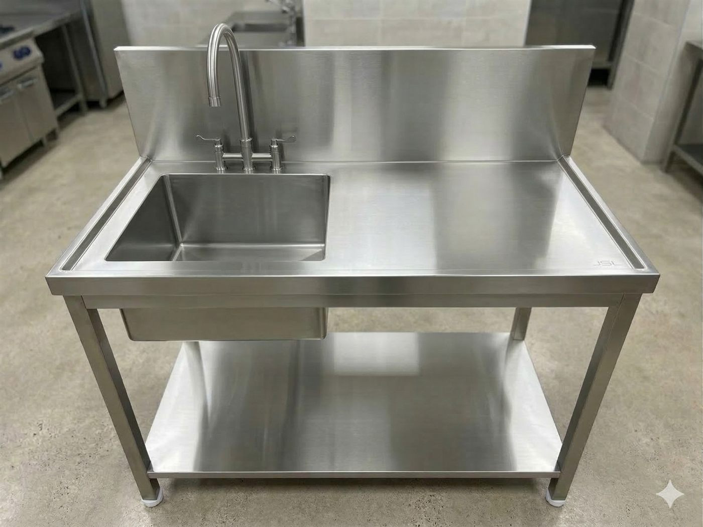 Work table with sink unit by Bangalore Kitchen Equipments