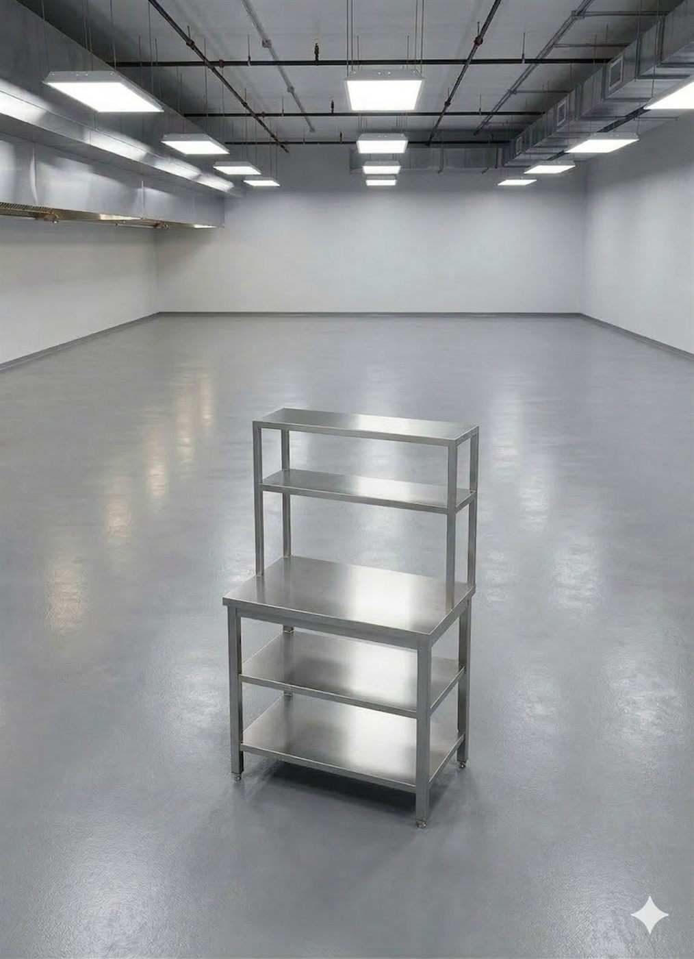 Work table with undershelves and overshelves by Bangalore Kitchen Equipments